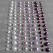 Клеевые полужемчужинки, оттенки фиолетового, в упаковке 120шт