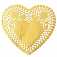 Ажурная салфетка бумажная фольгированная "сердце", d 14.5 мм., цвет золото