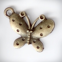 Подвеска металлическая "веселая бабочка" с колечком, размер 22x19x3 мм, цвет античная бронза