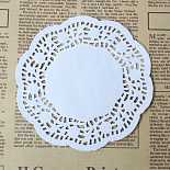 Ажурная салфетка бумажная, d 165  мм., цвет белый