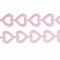 Лента атласная, фигурная "Сердечки контурные", цвет  розовый, шир. 18 мм, длина 90 см