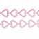 Лента атласная, фигурная "Сердечки контурные", цвет  розовый, шир. 18 мм, длина 90 см