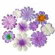 Набор цветочков из шелковичной бумаги, 10 шт., цвет сиреневый