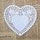 Ажурная салфетка бумажная "Сердце маленькое", d 150 мм., цвет белый