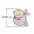Украшение из дерева "Малыш в конверте", цвет розовый,31*31 мм., 1 шт