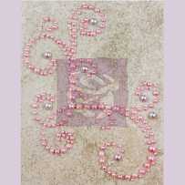 Аппликация из половинок бусин Say it in Pearls Corner, размер 9,5x12,5 см, цвет розовый