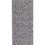 Контурные наклейки "Ручки/ножки", лист 10x24,5 см, цвет серебро