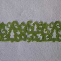 Лента фетровая "Ёлки и звезды", цвет зеленый, длина 95 см.,шир. 35мм.