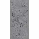 Контурные наклейки "Малыш", лист 10x24,5 см, цвет серебро
